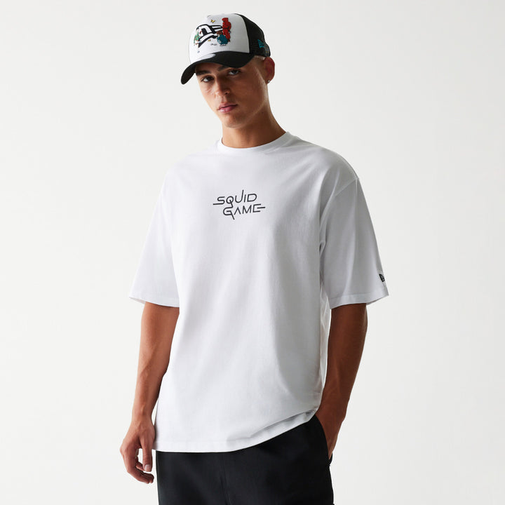 New Era เสื้อยืดแขนสั้นรุ่น New Era X Netflix Squid Game White Oversized Short Sleeve T-Shirt