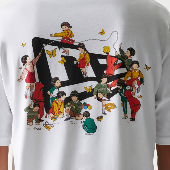New Era เสื้อยืดแขนสั้นรุ่น New Era X Netflix Squid Game White Oversized Short Sleeve T-Shirt