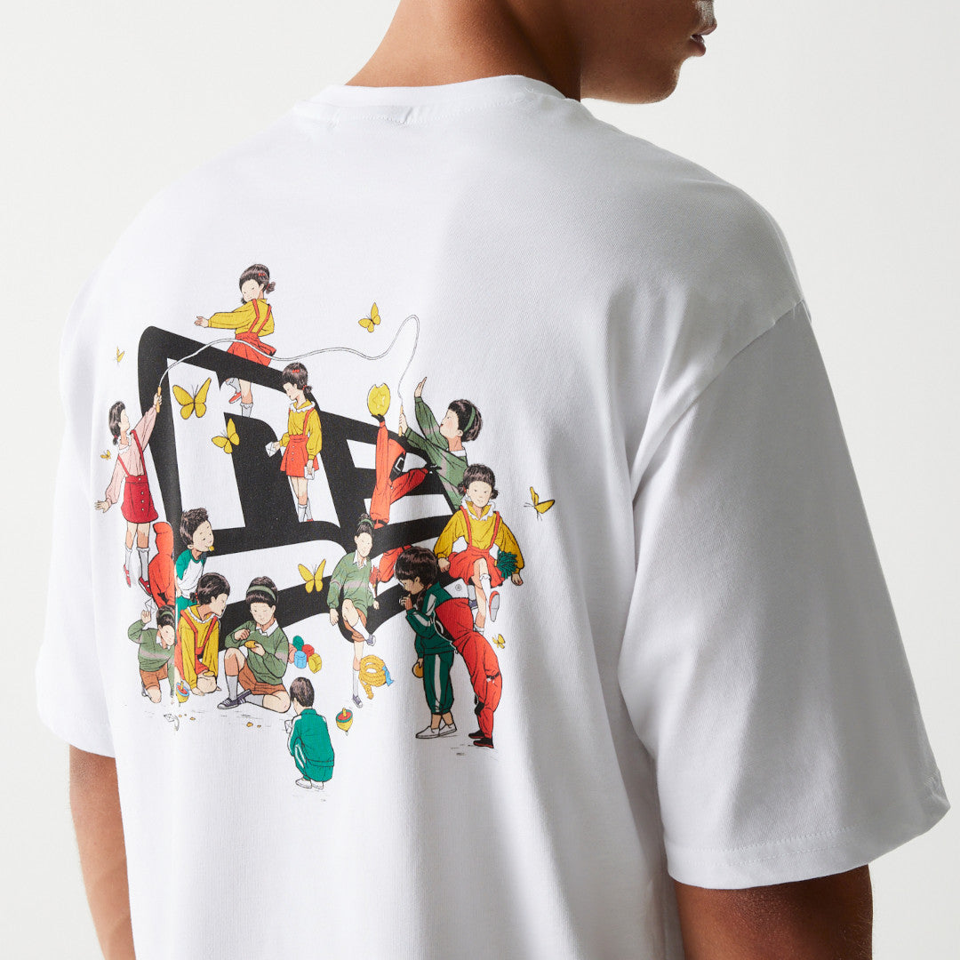New Era เสื้อยืดแขนสั้นรุ่น New Era X Netflix Squid Game White Oversized Short Sleeve T-Shirt