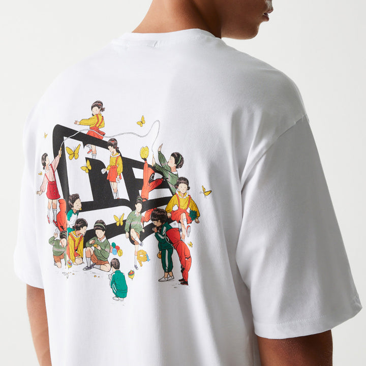 New Era เสื้อยืดแขนสั้นรุ่น New Era X Netflix Squid Game White Oversized Short Sleeve T-Shirt
