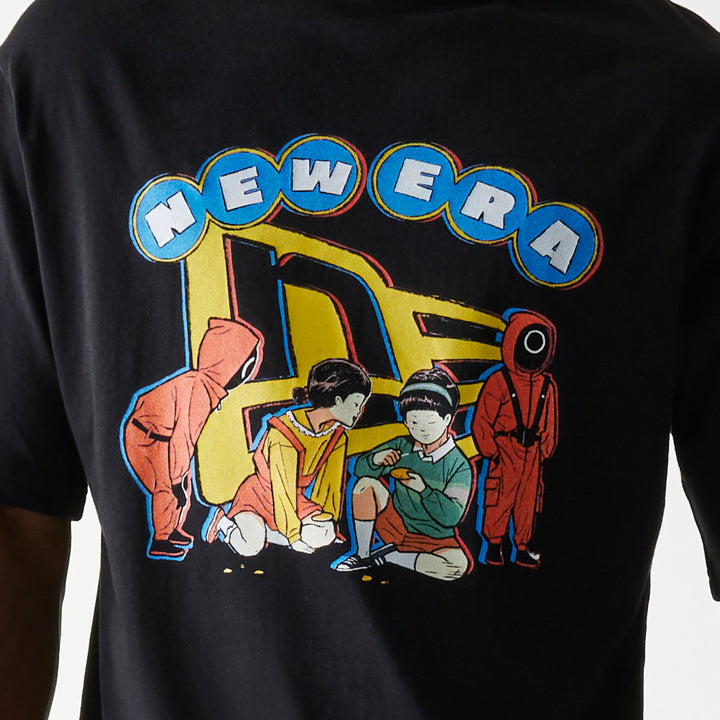 New Era เสื้อยืดแขนสั้นรุ่น New Era X Netflix Squid Game Black Oversized Short Sleeve T-Shirt
