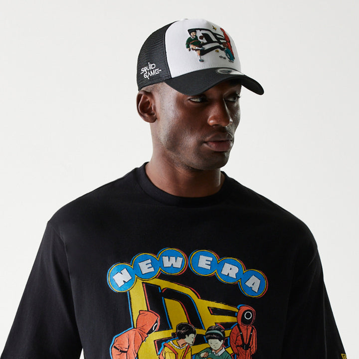 New Era เสื้อยืดแขนสั้นรุ่น New Era X Netflix Squid Game Black Oversized Short Sleeve T-Shirt