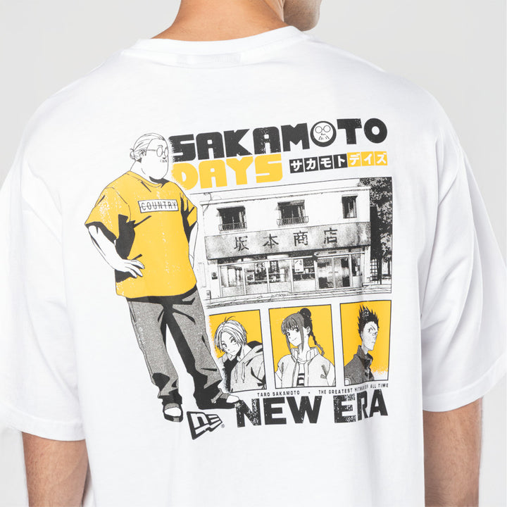 New Era เสื้อยืดแขนสั้นรุ่น New Era X Sakamoto Days White Oversized Short Sleeve Tee