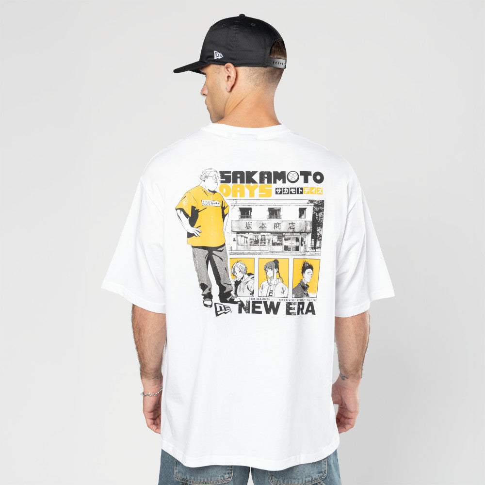 New Era เสื้อยืดแขนสั้นรุ่น New Era X Sakamoto Days White Oversized Short Sleeve Tee