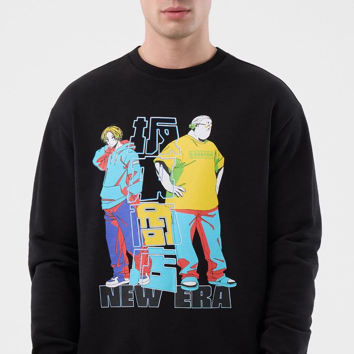 New Era เสื้อสเวตเชิ้ตรุ่น New Era X Sakamoto Days Black Crew Neck
