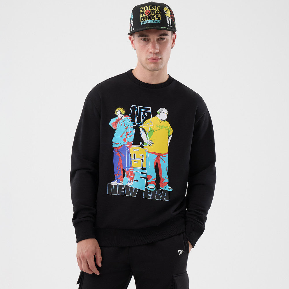 New Era เสื้อสเวตเชิ้ตรุ่น New Era X Sakamoto Days Black Crew Neck