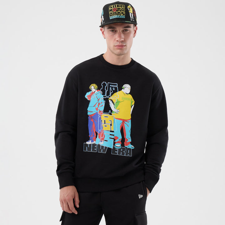 New Era เสื้อสเวตเชิ้ตรุ่น New Era X Sakamoto Days Black Crew Neck