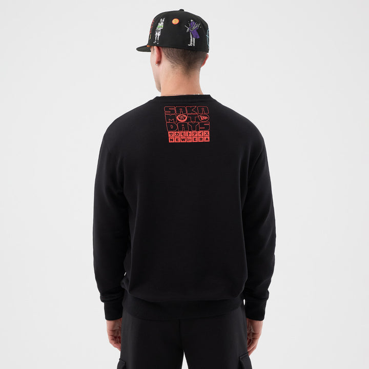 New Era เสื้อสเวตเชิ้ตรุ่น New Era X Sakamoto Days Black Crew Neck