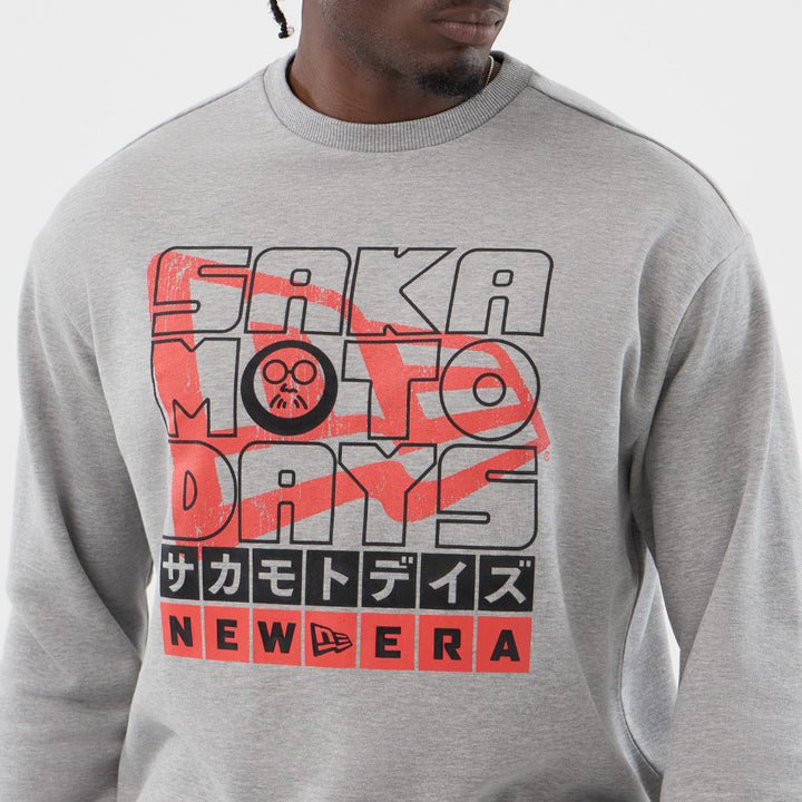 New Era เสื้อสเวตเชิ้ตรุ่น New Era X Sakamoto Days Heather Grey Crew Neck