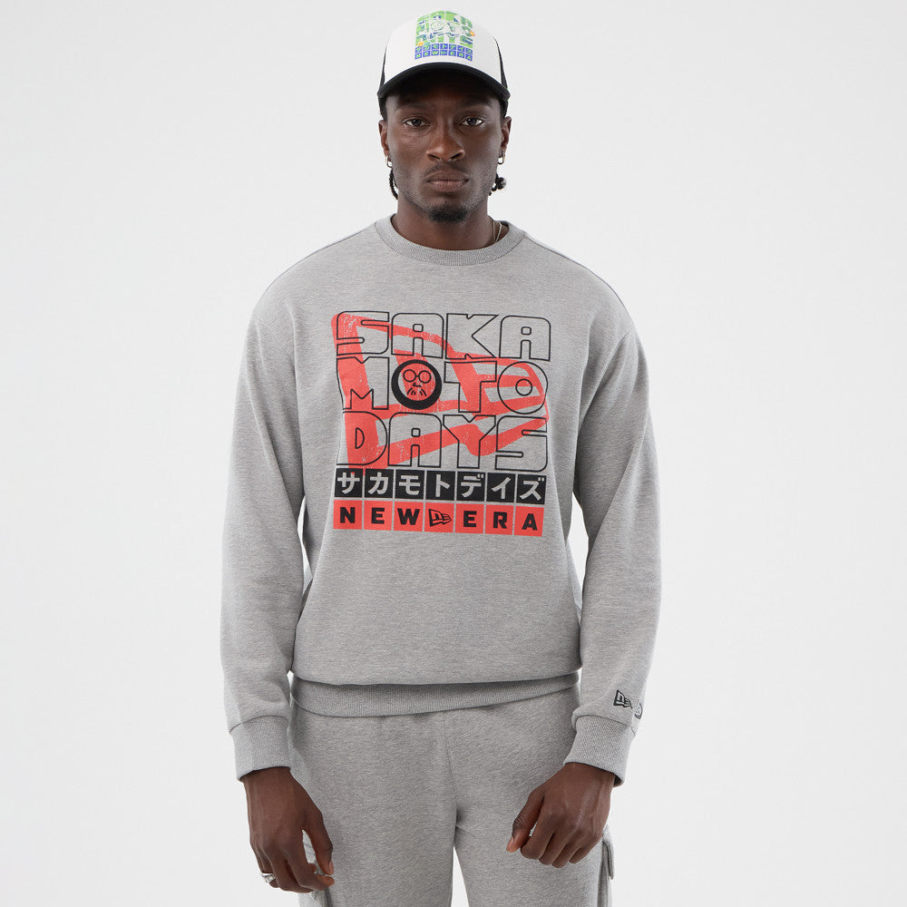 New Era เสื้อสเวตเชิ้ตรุ่น New Era X Sakamoto Days Heather Grey Crew Neck