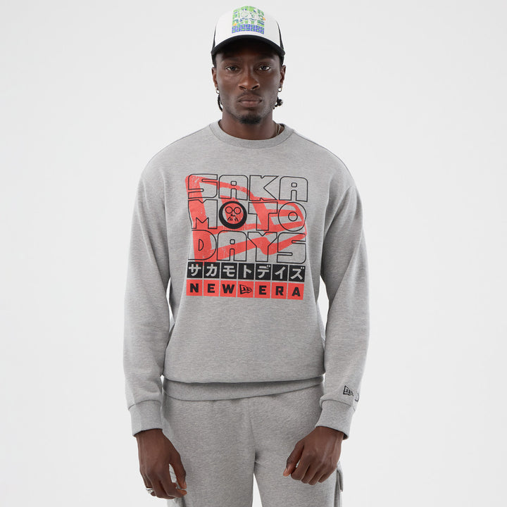 New Era เสื้อสเวตเชิ้ตรุ่น New Era X Sakamoto Days Heather Grey Crew Neck