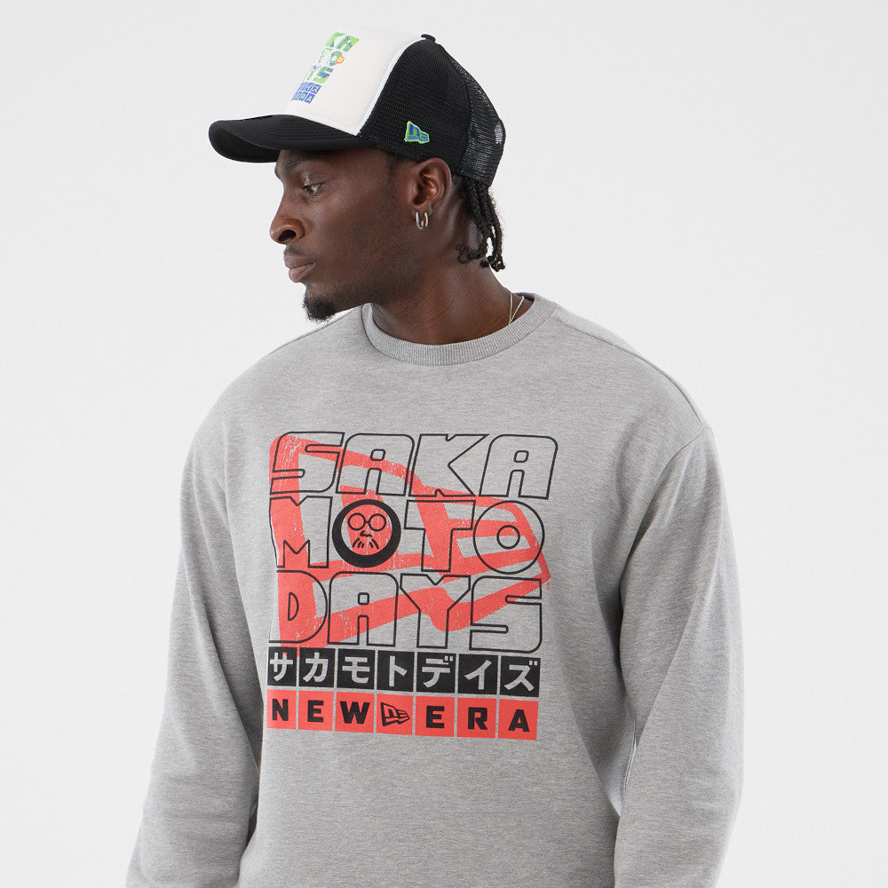 New Era เสื้อสเวตเชิ้ตรุ่น New Era X Sakamoto Days Heather Grey Crew Neck