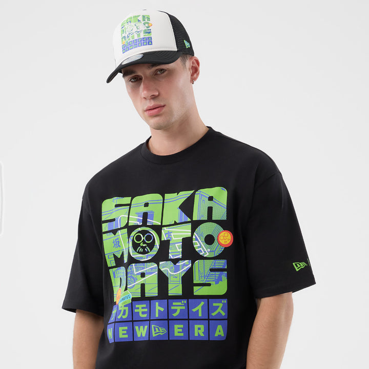 New Era เสื้อยืดแขนสั้นรุ่น New Era X Sakamoto Days Black Oversized Short Sleeve Tee