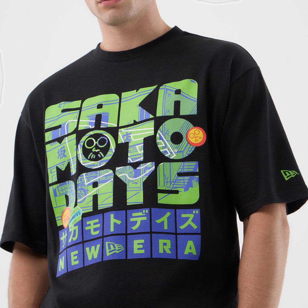 New Era เสื้อยืดแขนสั้นรุ่น New Era X Sakamoto Days Black Oversized Short Sleeve Tee