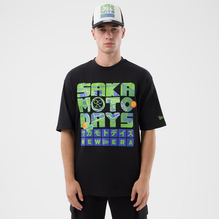 New Era เสื้อยืดแขนสั้นรุ่น New Era X Sakamoto Days Black Oversized Short Sleeve Tee