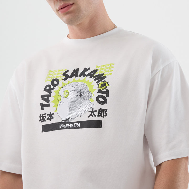 New Era เสื้อยืดแขนสั้นรุ่น New Era X Sakamoto Days White Oversized Short Sleeve Tee