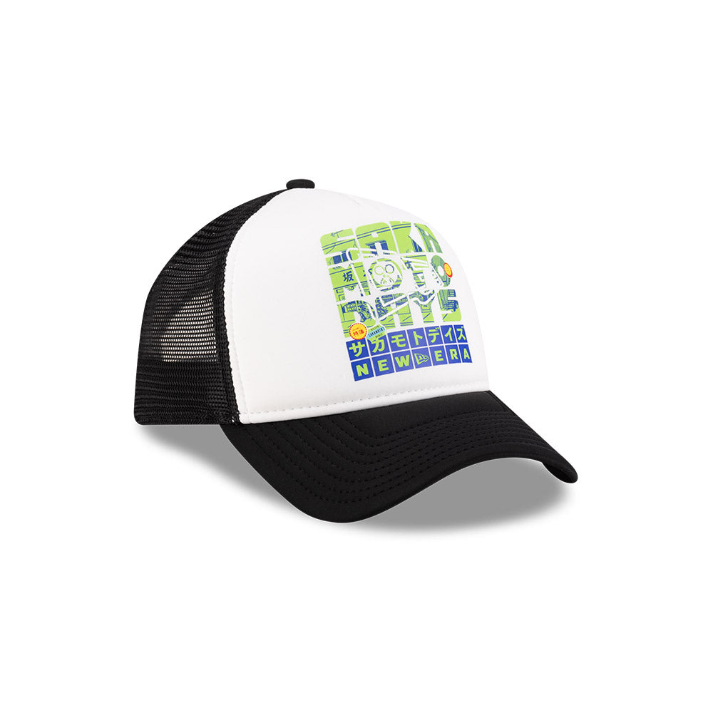 New Era หมวกรุ่น New Era X Sakamoto Days White And Black 9Forty A-Frame Trucker Cap