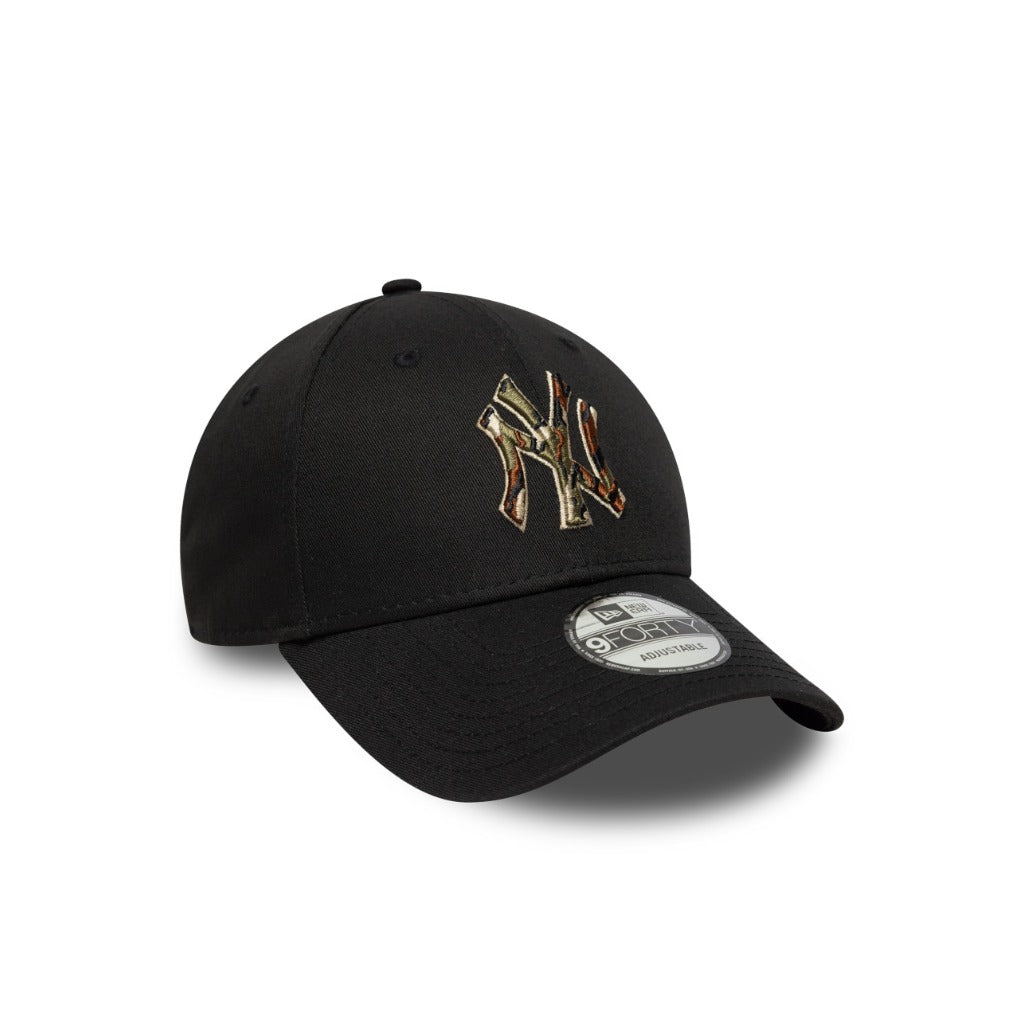 หมวกแก๊ป New Era รุ่น New York Yankees Outline Camo Black 9Forty Cap