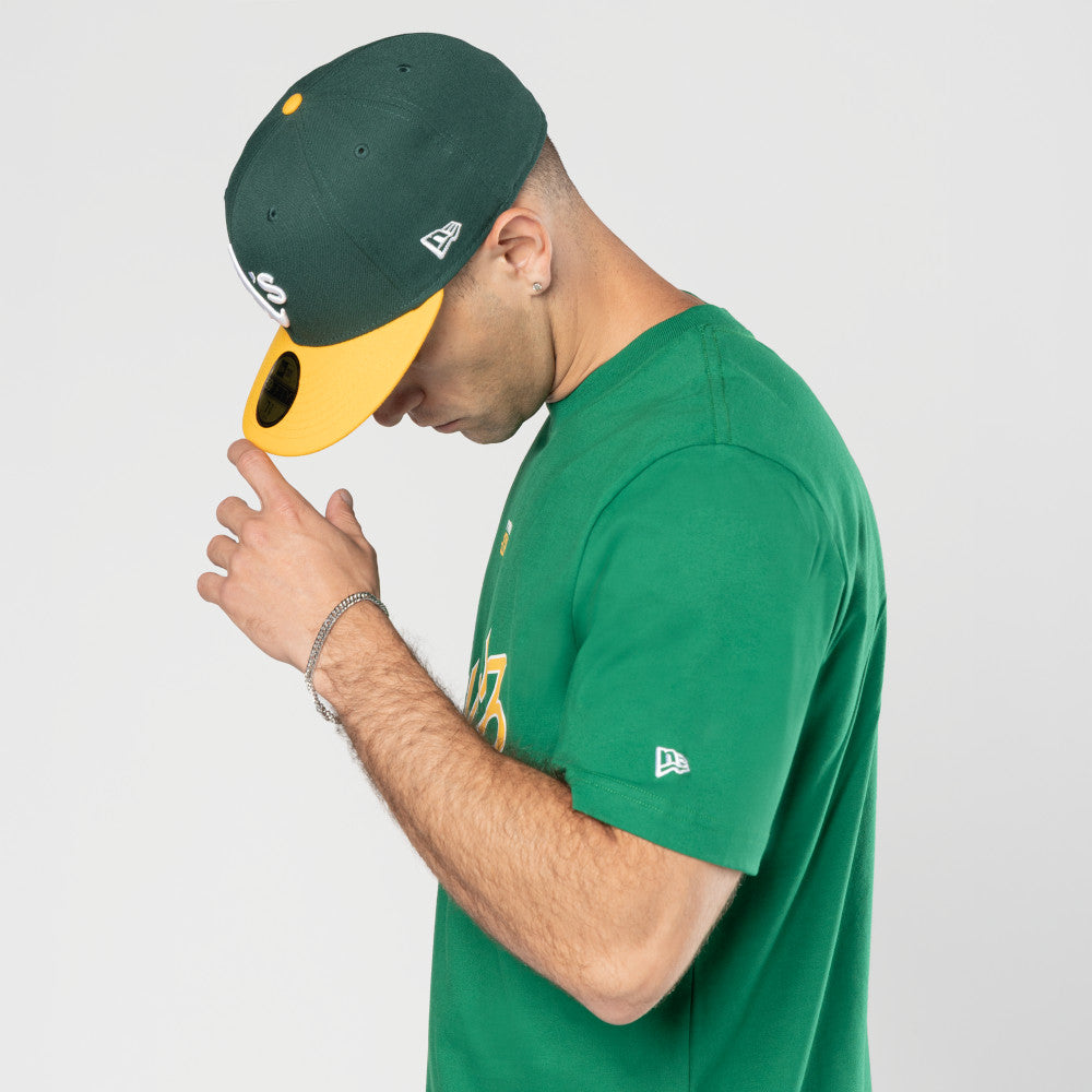 New Era เสื้อยืดแขนสั้นรุ่น Hyperfly X Mlb Oakland Athletics Green Short Sleeve Tee