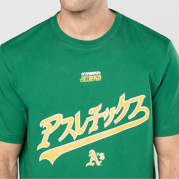 New Era เสื้อยืดแขนสั้นรุ่น Hyperfly X Mlb Oakland Athletics Green Short Sleeve Tee