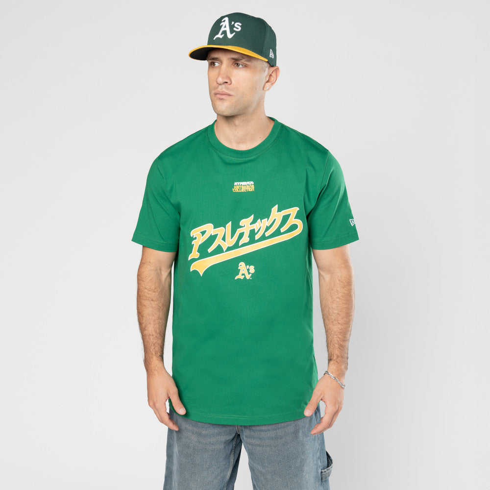 New Era เสื้อยืดแขนสั้นรุ่น Hyperfly X Mlb Oakland Athletics Green Short Sleeve Tee