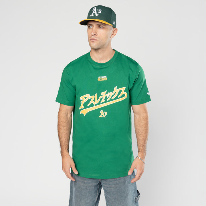 New Era เสื้อยืดแขนสั้นรุ่น Hyperfly X Mlb Oakland Athletics Green Short Sleeve Tee