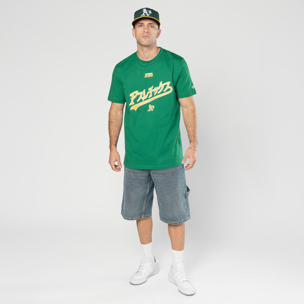 New Era เสื้อยืดแขนสั้นรุ่น Hyperfly X Mlb Oakland Athletics Green Short Sleeve Tee