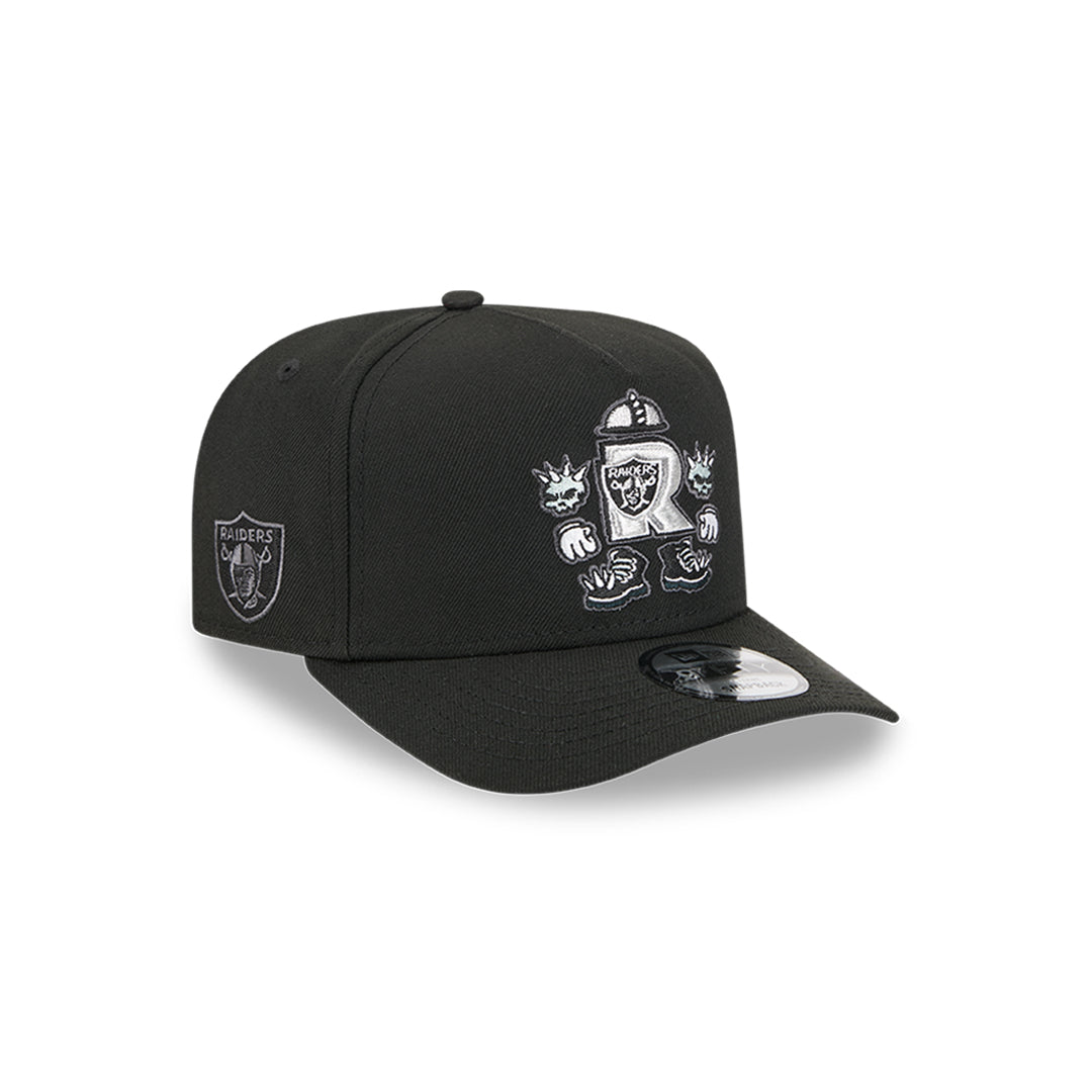 New Era หมวกรุ่น Las Vegas Raiders Nfl Cartoon Black 9Fifty A-Frame Cap