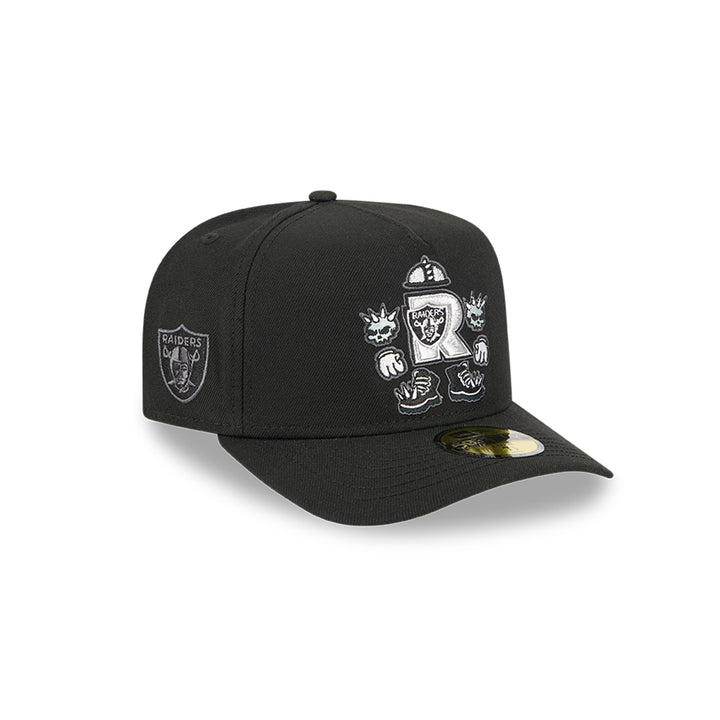 New Era หมวกรุ่น Las Vegas Raiders Nfl Cartoon Black 59Fifty A-Frame Cap