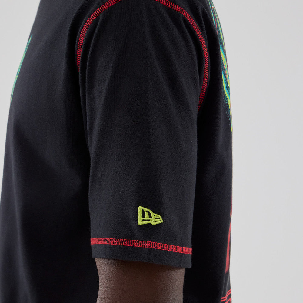 New Era เสื้อยืดแขนสั้นรุ่น New Era X Netflix Stranger Things Graphic Black Oversized Short Sleeve T-Shirt