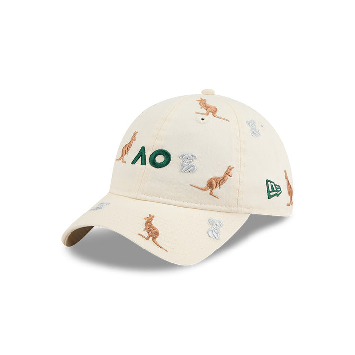 New Era หมวกรุ่น AUSTRALIAN OPEN AUSSIE ICONS LIGHT CREAM 9TWENTY CLOTH STRAP CAP