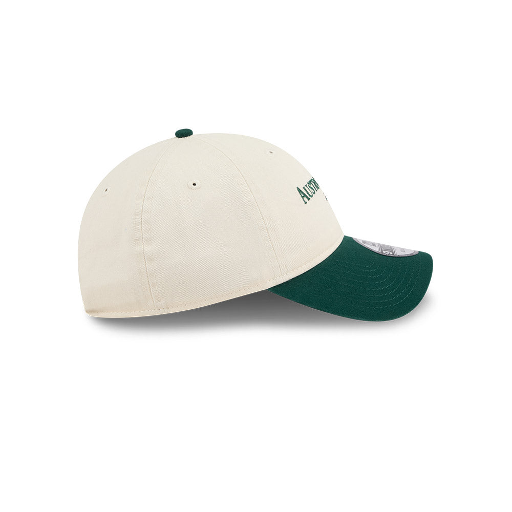 New Era หมวกรุ่น AUSTRALIAN OPEN SEASONAL 2-TONE SCRIPT DARK GREEN/ LIGHT CREAM 9TWENTY CLOTH STRAP CAP