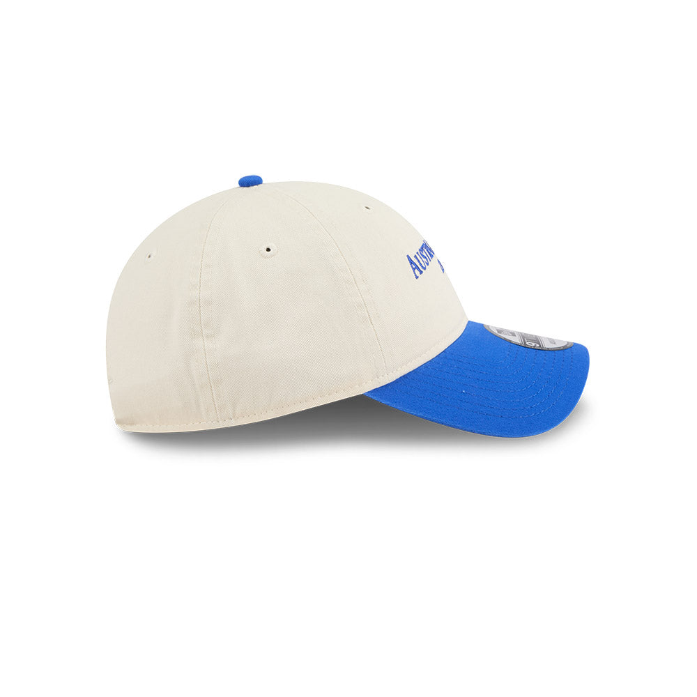 New Era หมวกรุ่น AUSTRALIAN OPEN SEASONAL 2-TONE SCRIPT BLUE BEAD AND LIGHT CREAM 9TWENTY CLOTH STRAP CAP