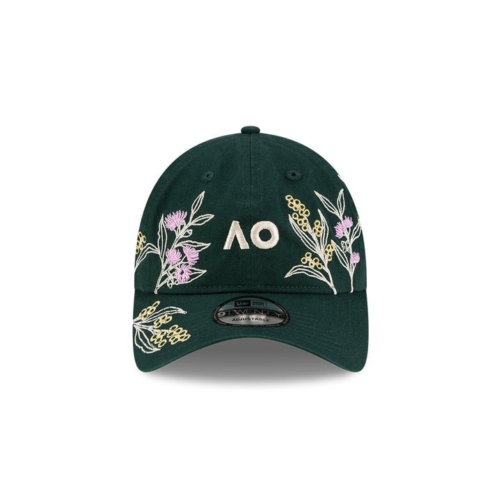 New Era หมวกรุ่น AUSTRALIAN OPEN NATIVE FLORAL DARK GREEN 9TWENTY CLOTH STRAP CAP