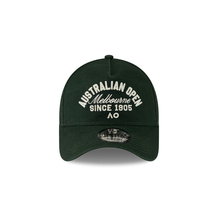 New Era หมวกรุ่น AUSTRALIAN OPEN SEASONAL SCRIPT DARK GREEN 9FORTY A-FRAME CAP
