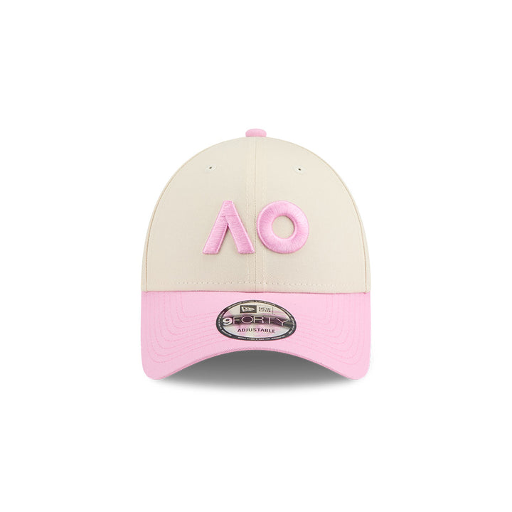 New Era หมวกรุ่น AUSTRALIAN OPEN SEASONAL 2-TONE FONDANT PINK AND LIGHT CREAM 9FORTY CLOTH STRAP CAP