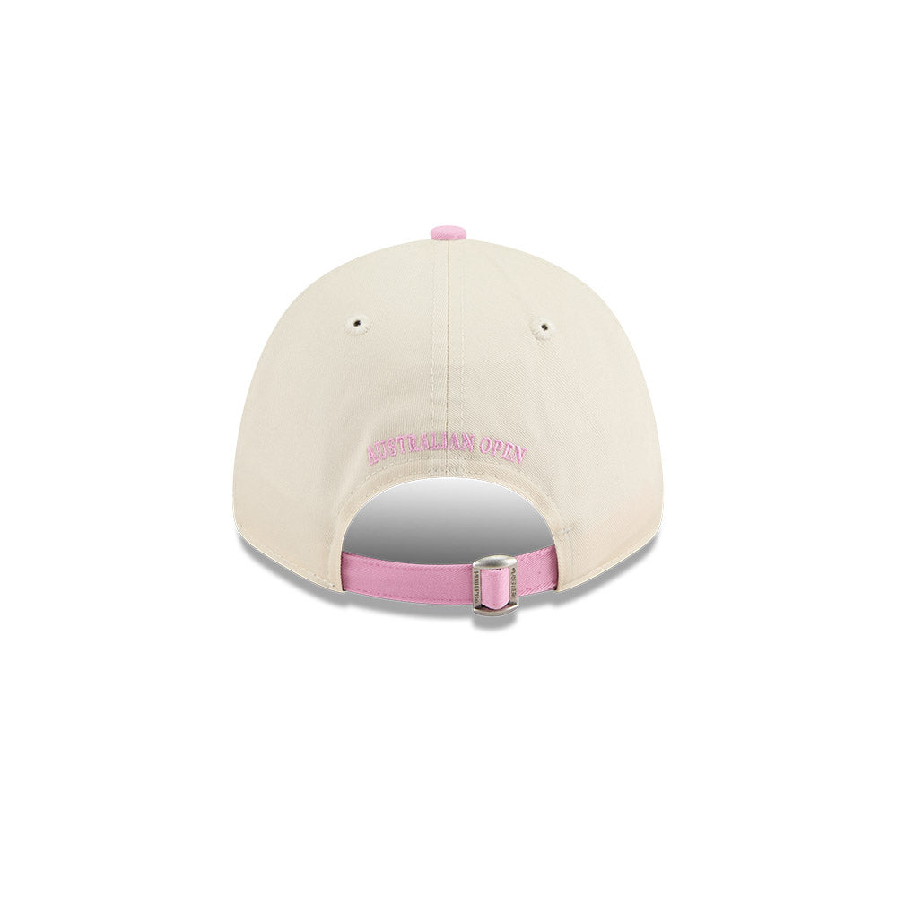 New Era หมวกรุ่น AUSTRALIAN OPEN SEASONAL 2-TONE FONDANT PINK AND LIGHT CREAM 9FORTY CLOTH STRAP CAP