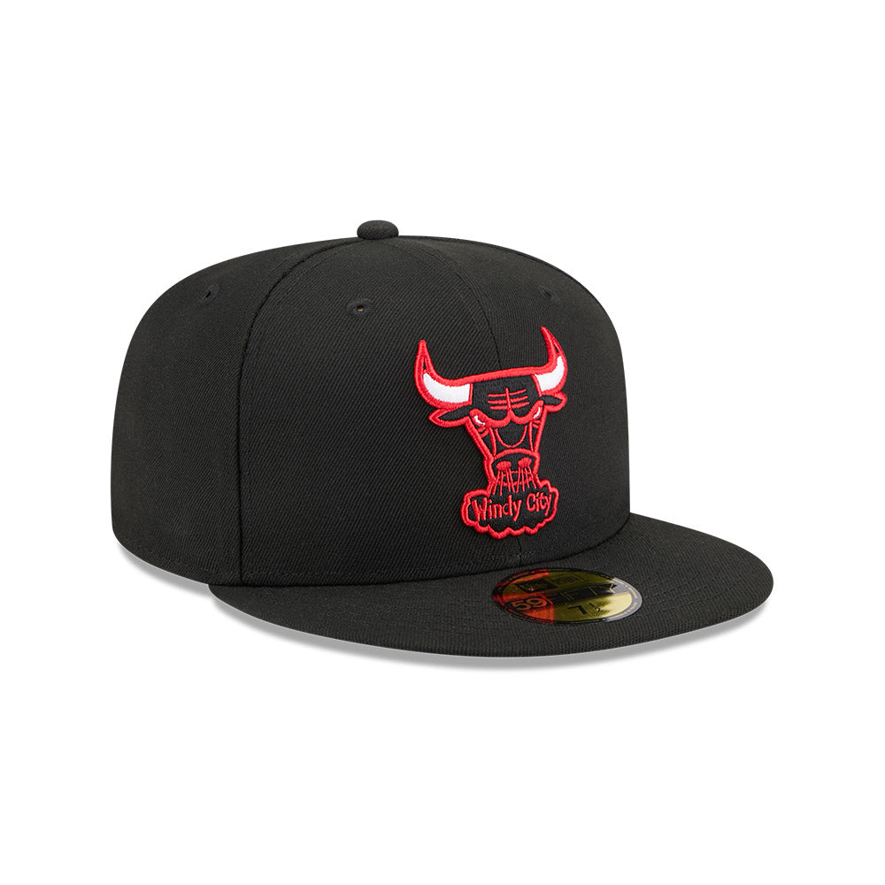 New Era หมวกรุ่น CHICAGO BULLS NBA HARDWOOD CLASSIC BLACK 59FIFTY CAP