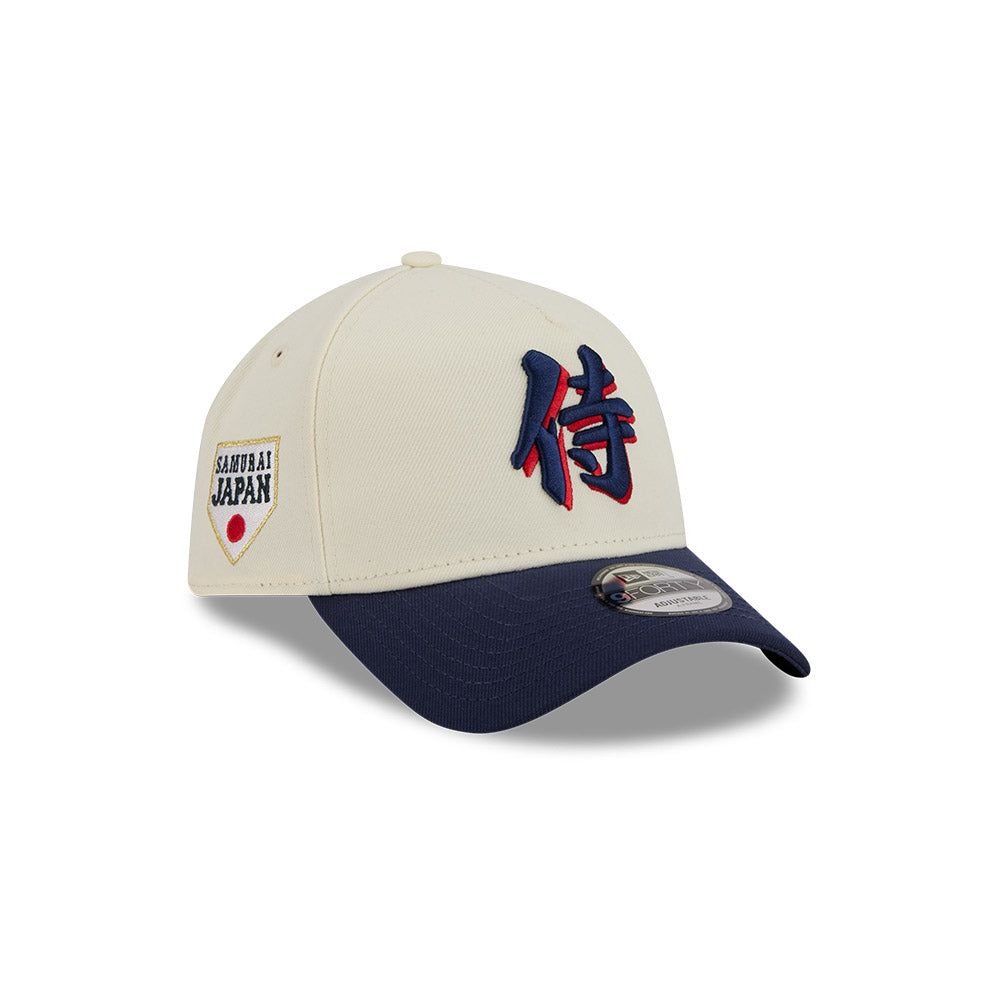 New Era หมวกรุ่น World Baseball Classic Japan Samurai Kanji 2-Tone Blue Visor Chrome White 9Forty A-Frame Cap