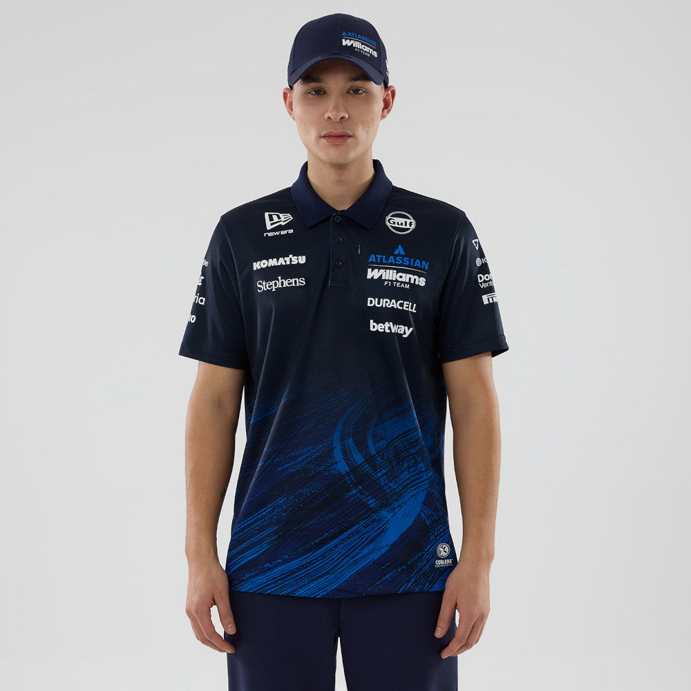 เสื้อเจอร์ซีย์โปโล New Era รุ่น Atlassian Williams F1 Team Atlassian Williams F1 Team Navy Jersey Polo