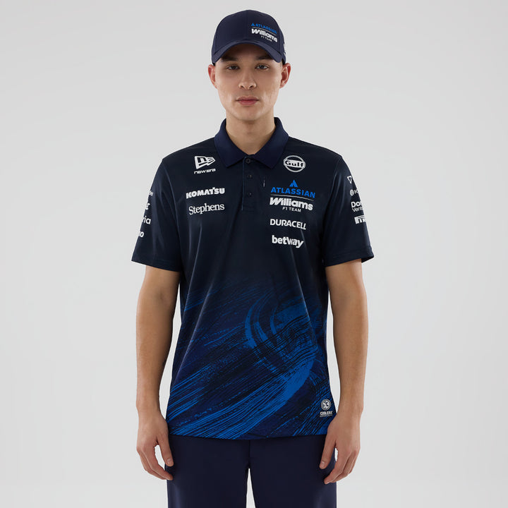 เสื้อเจอร์ซีย์โปโล New Era รุ่น Atlassian Williams F1 Team Atlassian Williams F1 Team Navy Jersey Polo