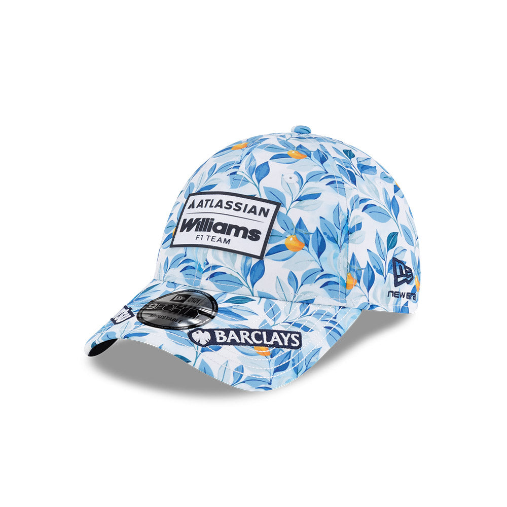 หมวกแก๊ป New Era รุ่น Atlassian Williams F1 Team Barcelona Race Specials Carlos Sainz 55 All-Over Print White 9Forty Cap