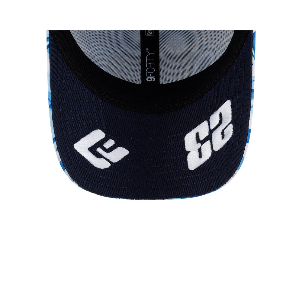 หมวกแก๊ป New Era รุ่น Atlassian Williams F1 Team Barcelona Race Specials Alex Albon 23 All-Over Print White 9Forty Cap