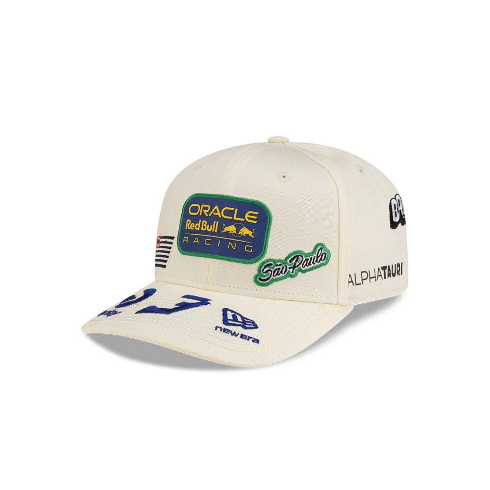 หมวกแก๊ป New Era รุ่น Red Bull Racing Max Verstappen Brazil Race Chrome White 9Seventy Stretch Snap Cap