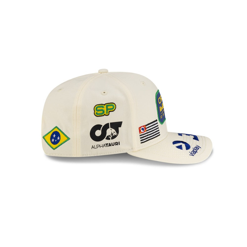 หมวกแก๊ป New Era รุ่น Red Bull Racing Max Verstappen Brazil Race Chrome White 9Seventy Stretch Snap Cap