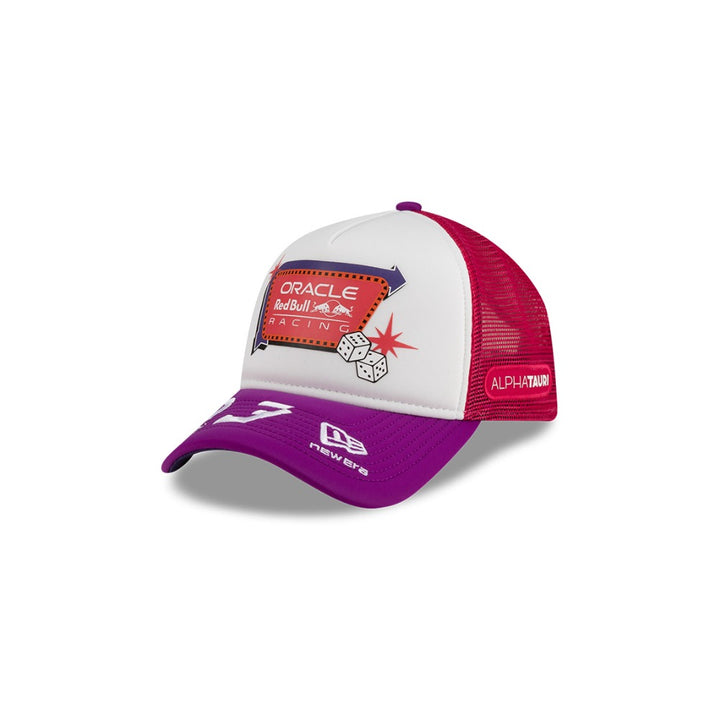 หมวกแก๊ป New Era รุ่น Red Bull Racing Max Verstappen Vegas Race White Purple 9Forty A-Frame Trucker Cap