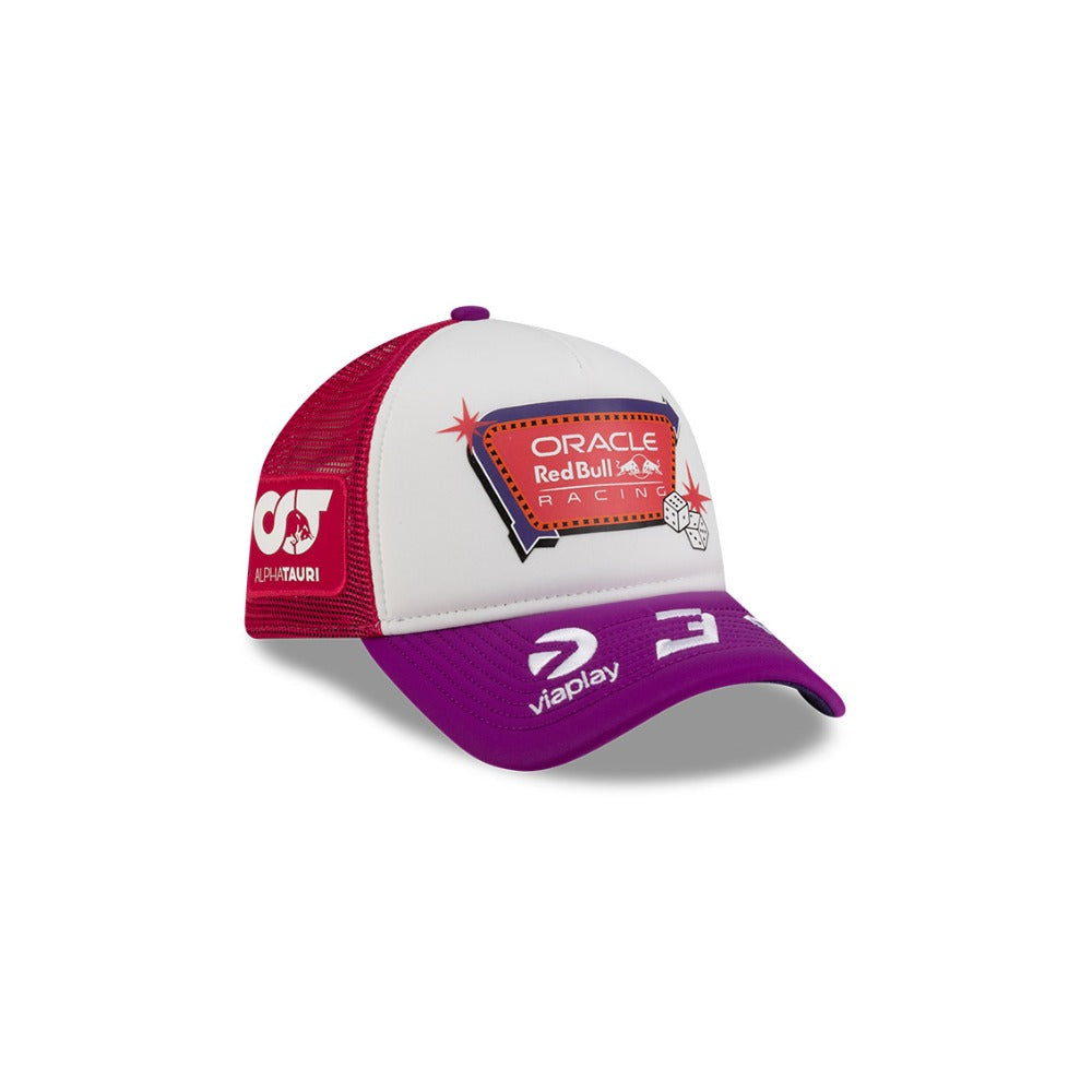 หมวกแก๊ป New Era รุ่น Red Bull Racing Max Verstappen Vegas Race White Purple 9Forty A-Frame Trucker Cap