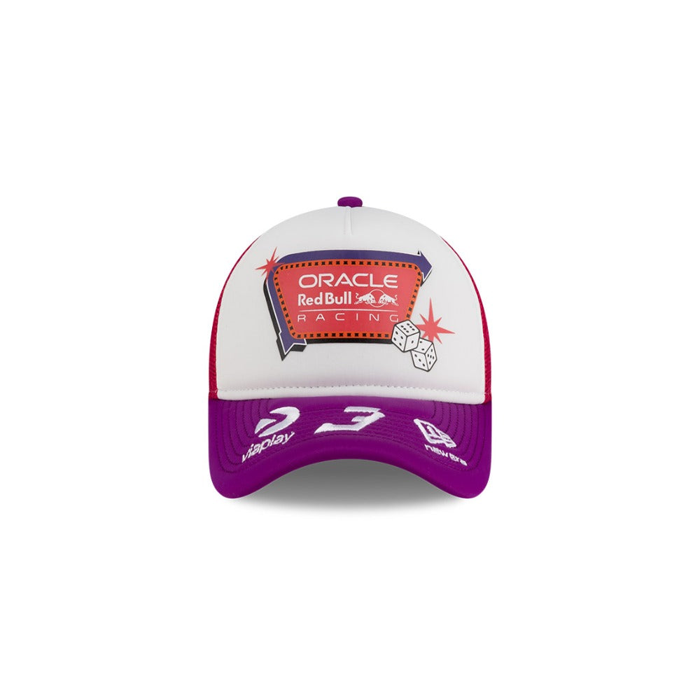 หมวกแก๊ป New Era รุ่น Red Bull Racing Max Verstappen Vegas Race White Purple 9Forty A-Frame Trucker Cap