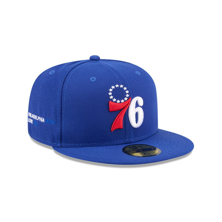 หมวกแก๊ป New Era รุ่น J Frost X NBA Philadelphia 76Ers Med Blue 59Fifty Cap