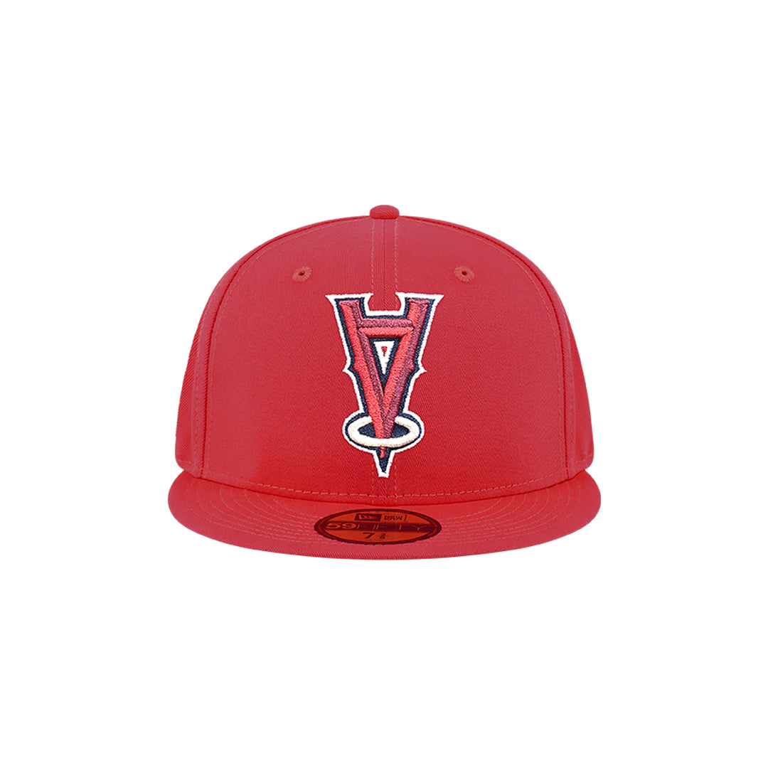 New Era หมวกรุ่น Anaheim Angels Upside Down Logo Scarlet 59Fifty Cap